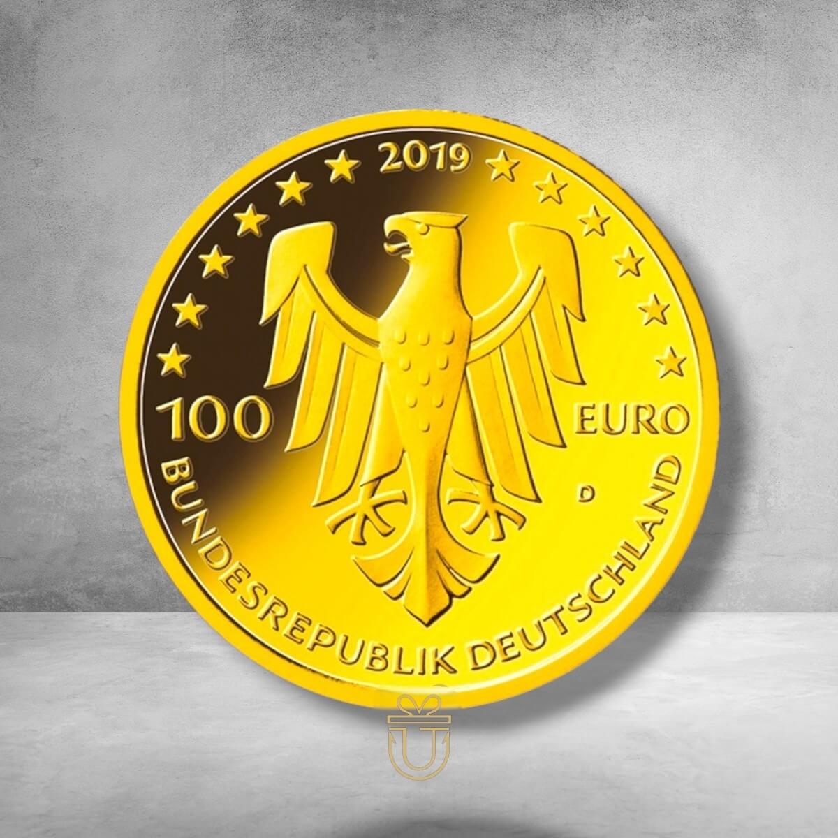 100 € Goldmünze - UNESCO Welterbe Dom zu Speyer Jahrgang 2019 1/2 Oz