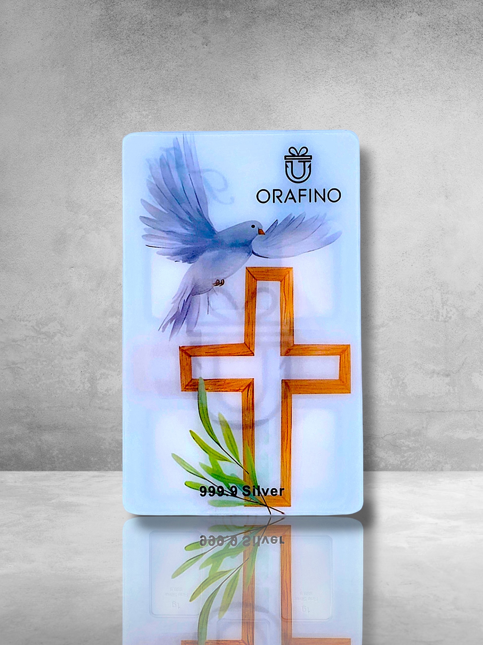 Orafino Geschenkkarte " Zur Taufe" Weiße Taube 5 x 1 g