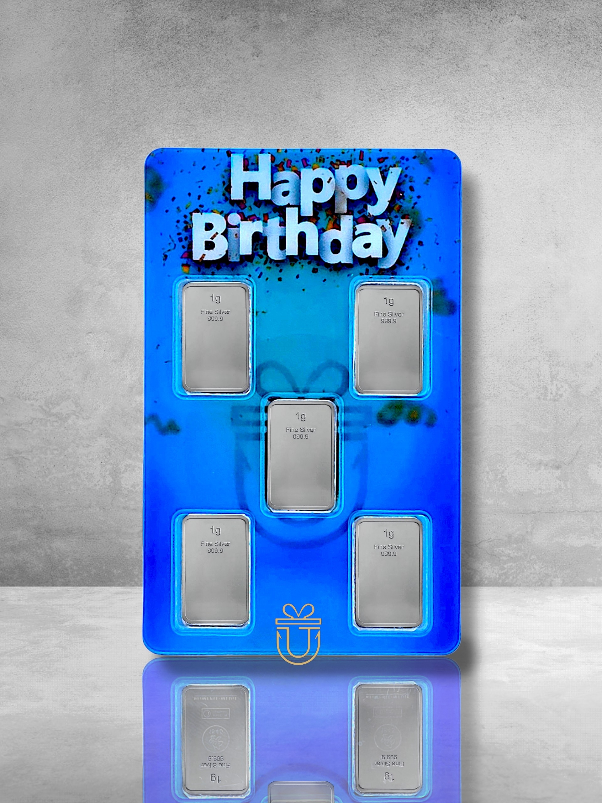 Orafino Geschenkkarte "Happy Birthday" Blau 5 x 1 g