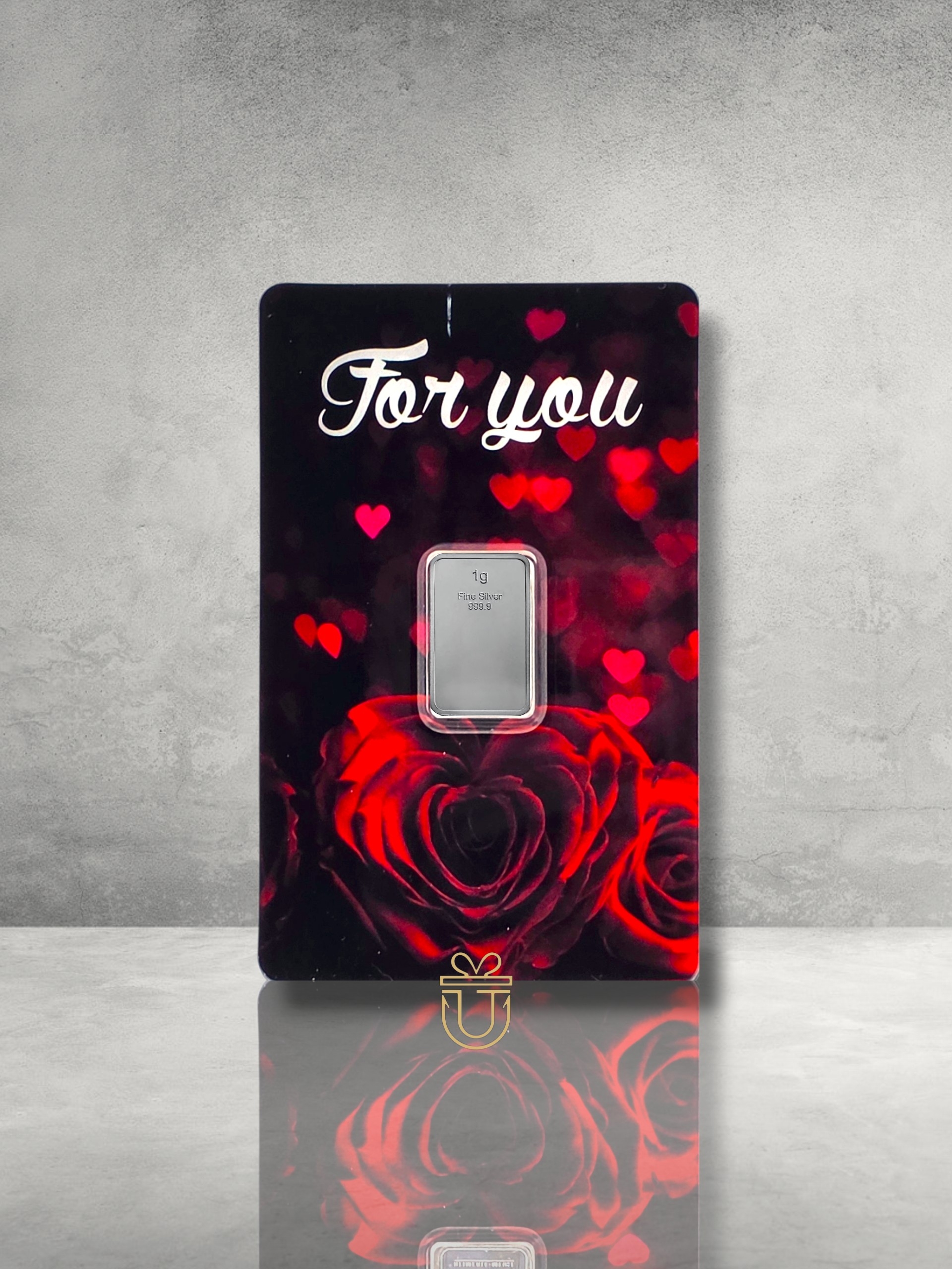 Orafino Geschenkkarte "For you" Rote Rosen 1 g