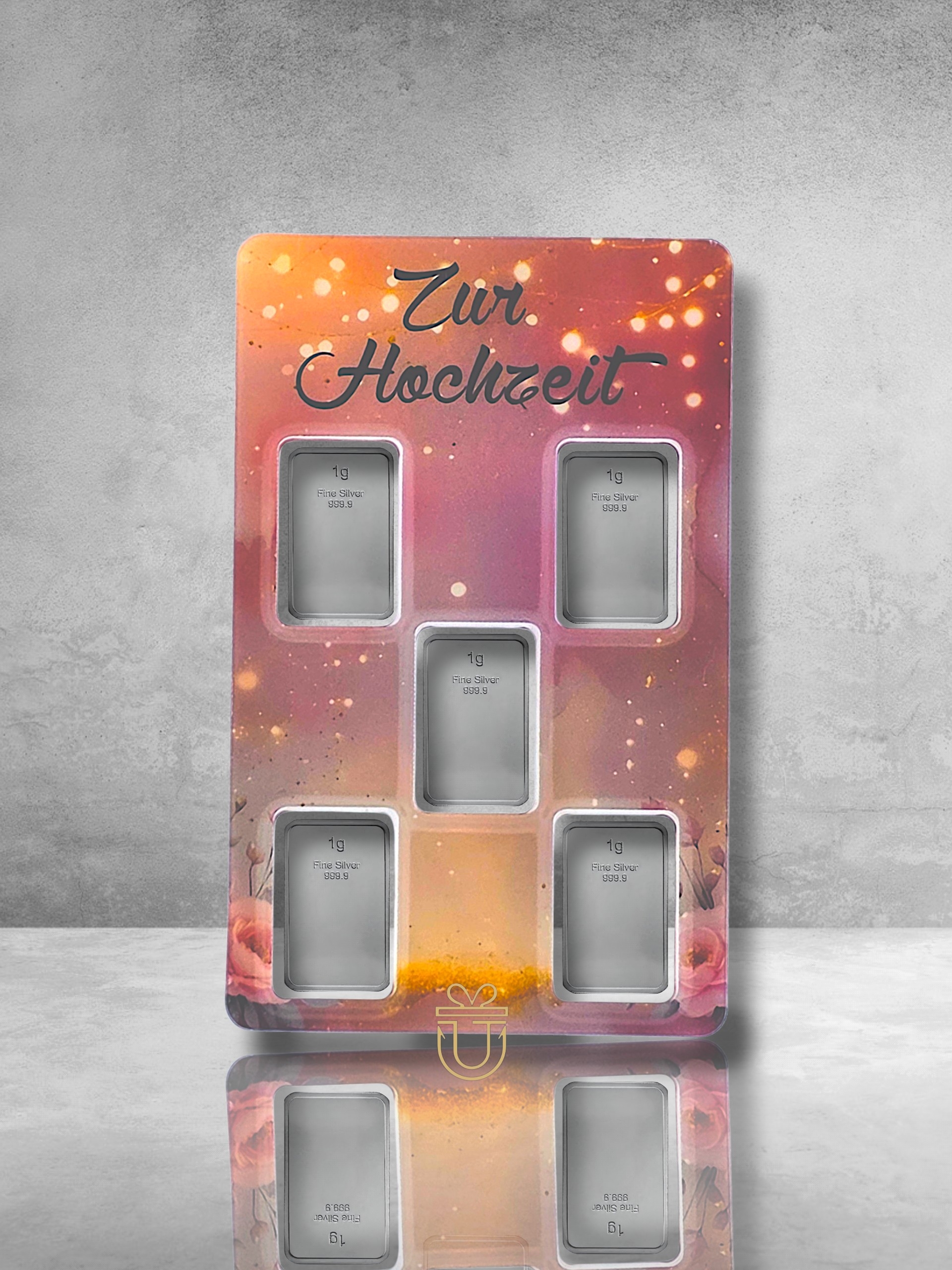 Orafino Geschenkkarte "Zur Hochzeit" Rosa 5 x 1 g
