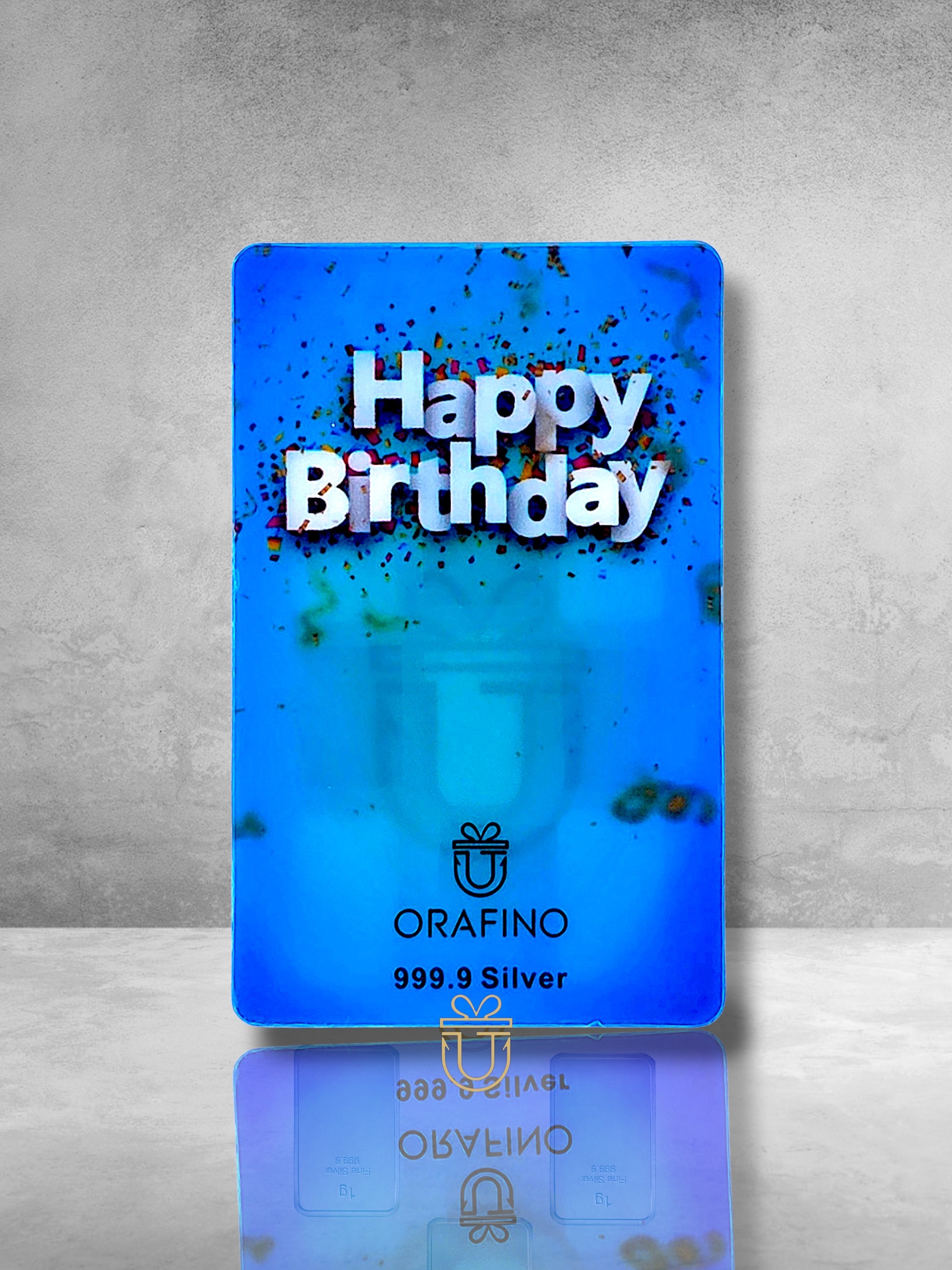 Orafino Geschenkkarte "Happy Birthday" Blau 5 x 1 g