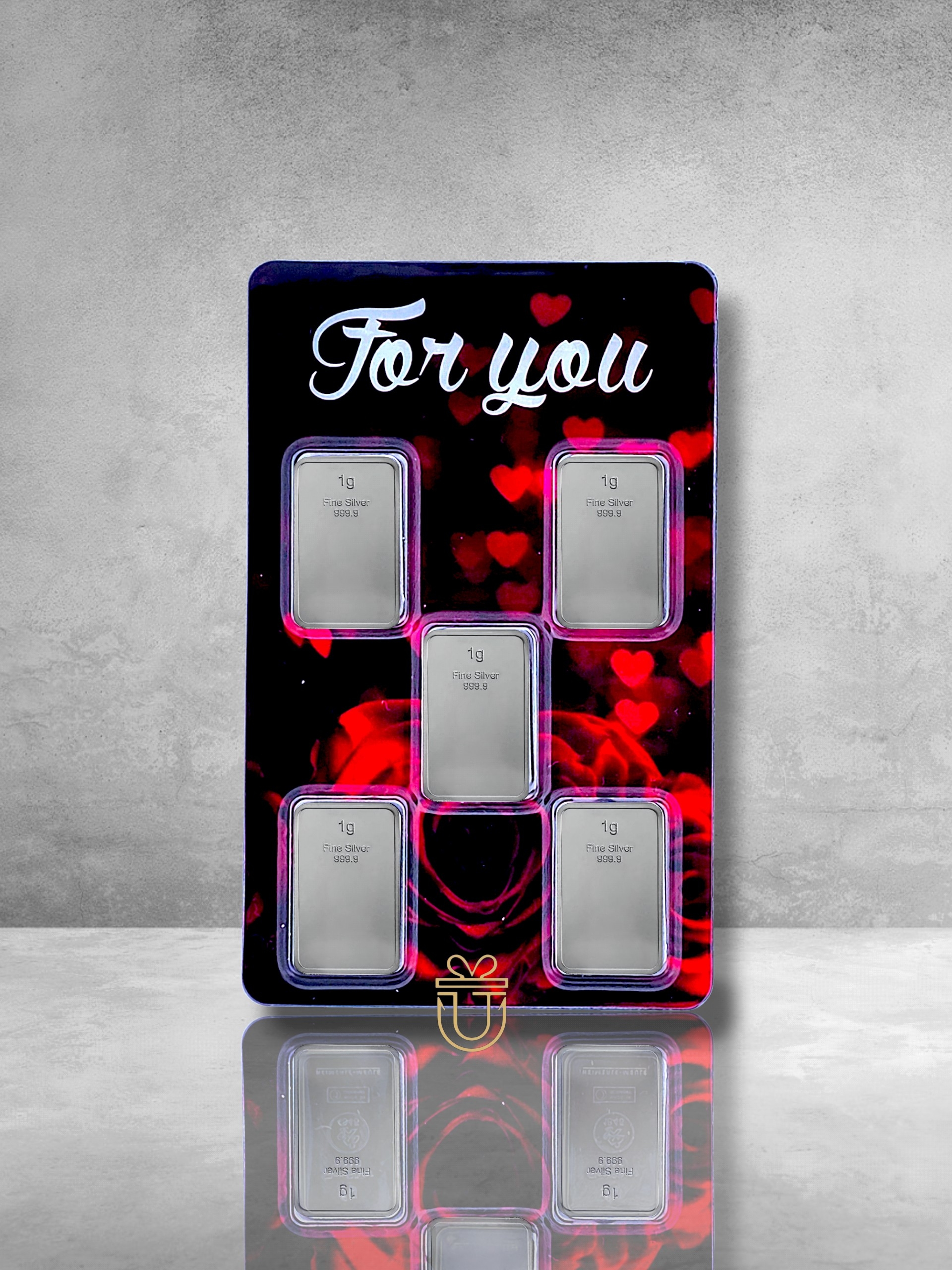 Orafino Geschenkkarte "For you" Rote Rosen 5 x 1 g