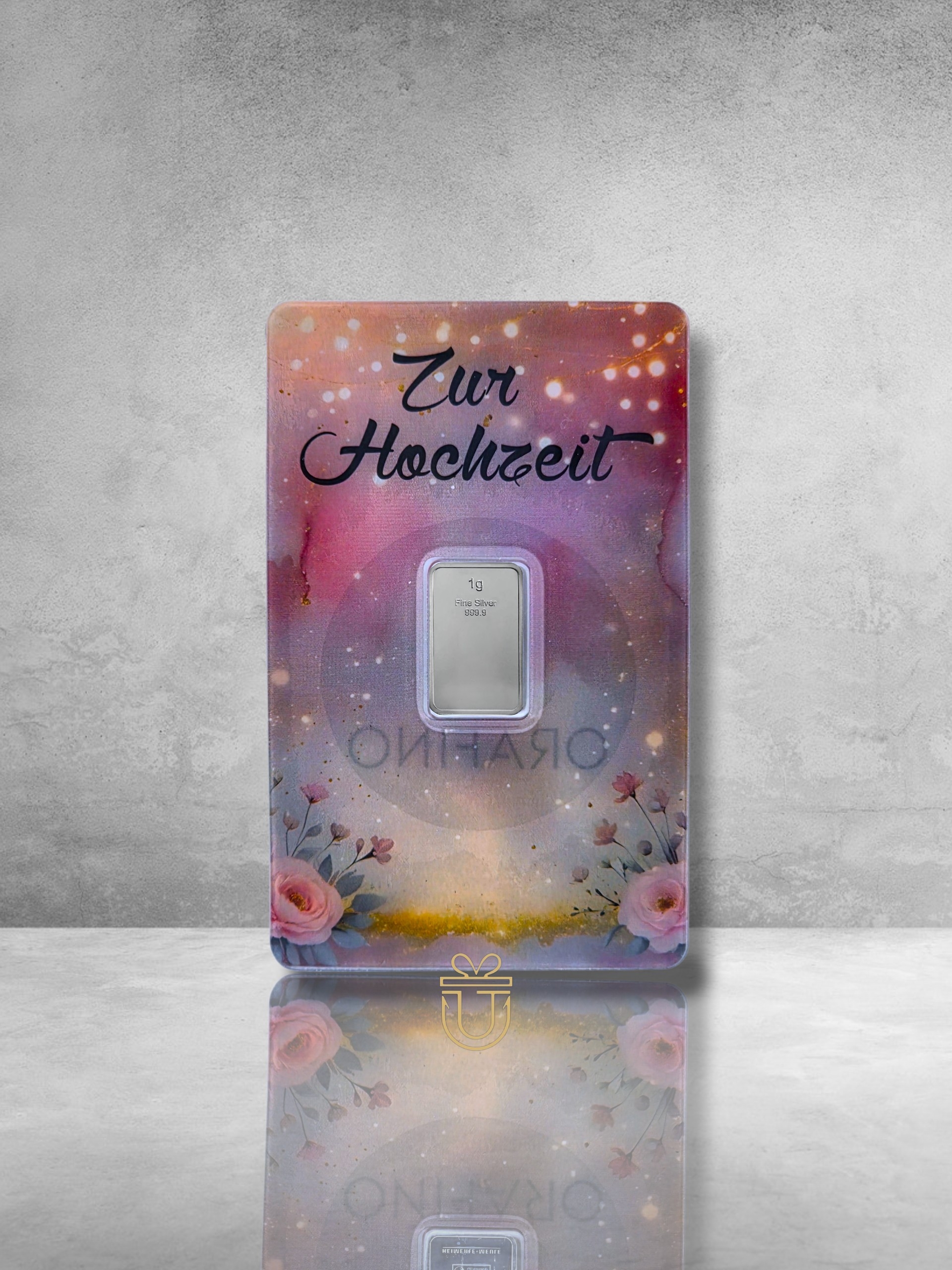 Orafino Geschenkkarte "Zur Hochzeit" Rosa 1 g