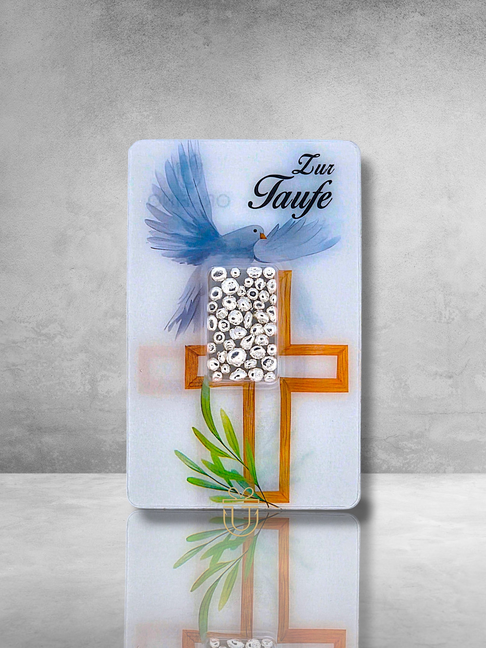 Orafino Geschenkkarte " Zur Taufe" Weiße Taube 6 g
