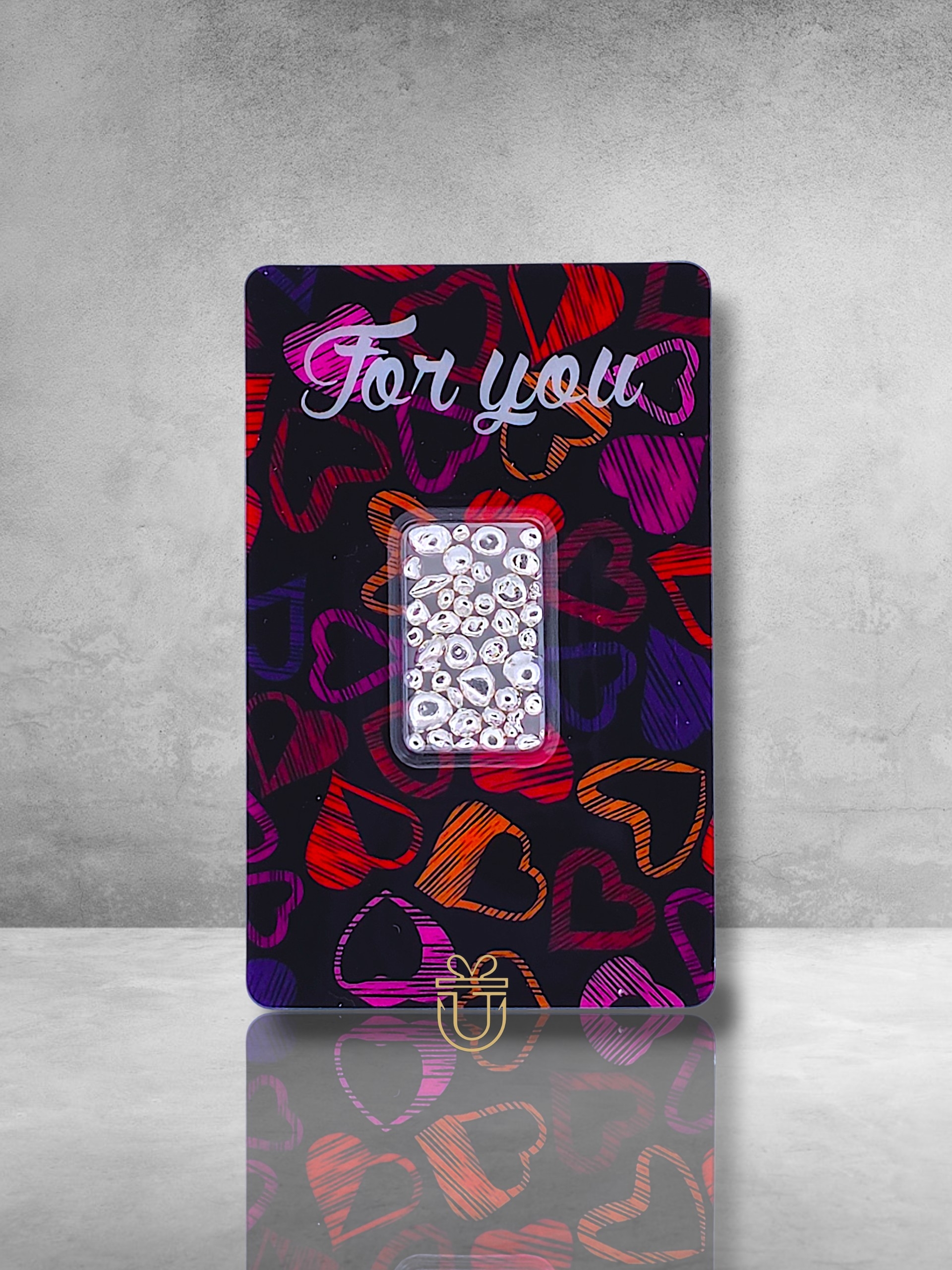Orafino Geschenkkarte "For You" Bunte Herzen 6 g