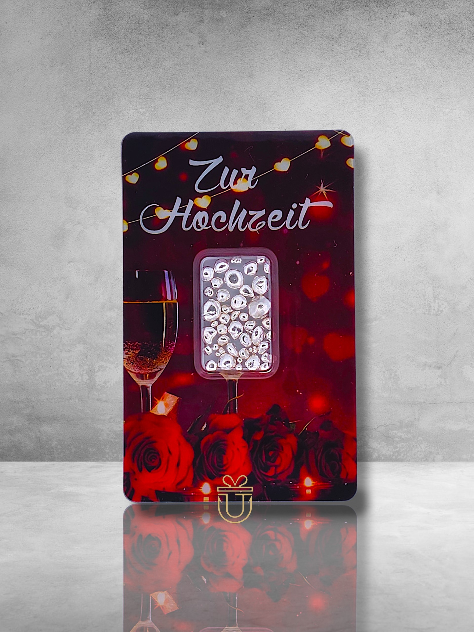 Orafino Geschenkkarte "Zur Hochzeit" Sekt Glas 6 g